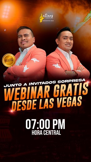 Este viernes no te pierdas nuestra clase especial, transmitida completamente gratis desde Las Vegas, Nevada. Prepárate para aprender estrategias reales de bienes raíces con los que ya lo están haciendo. Comenta viernes y únete.” | Latinos creativos & Hermanitos Cruz