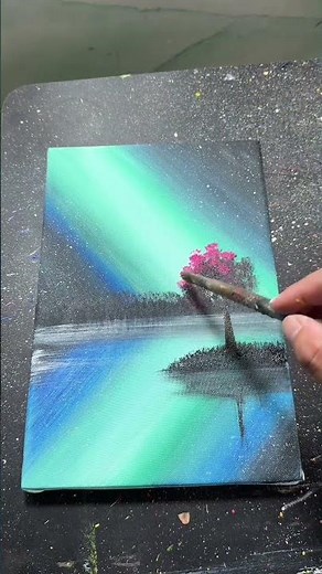 Easy Waterfall Autumn House Painting Tutorial 🍂🏡 | Acrylic Landscape for Beginners