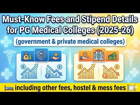 Govt & Private college PG Fees &stipend details(2025-26)#neetpg #mdms