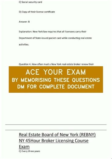 Real Estate Board of New York REBNY NY 45Hour Broker Licensing Course Exam video