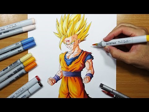 How To Draw Gohan Super Saiyan 2 - Step By Step Tutorial! | The 100th Tutorial!