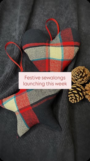 So many of you wanted a beginner sewalong for these gorgeous Christmas decos. I’ve got you. 🧵🪡Spent today getting the perfect star and heart shapes and filming. Follow and come back tomorrow for the finished sewalong and free download link 🎄🤶#learntosew #memade #christmassewing | Curious Handmade