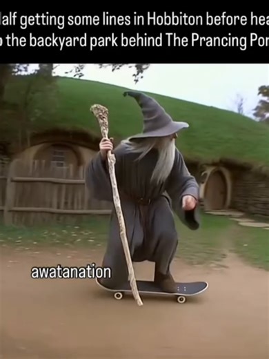 ✨🎄🦃Gandalf Skateboarding 🥧🎄✨ ✨🎄🎄🎄@awatanation 🎄🎄🎄✨ #Funny #Videos #Gandalf #skateboarding
