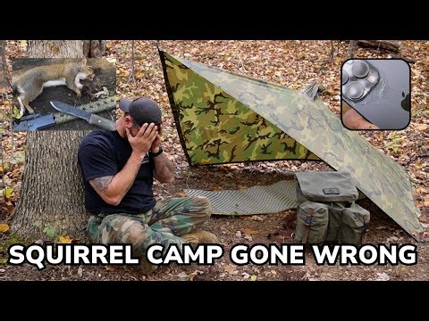 Solo Overnight Squirrel Camp Gone Wrong with Lost Footage and Damaged Gear