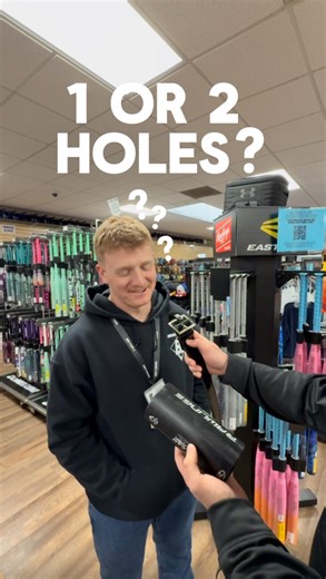 It’s a question that seems impossible to get consistent answers. What do you think? We need to know… 1 or 2 holes. #baseball #interview #baseballbat #baseballglove #shopping | Bases Loaded
