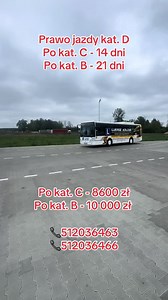 Prawo jazdy kat. D szybko: 14 dni po C, 21 dni po B
