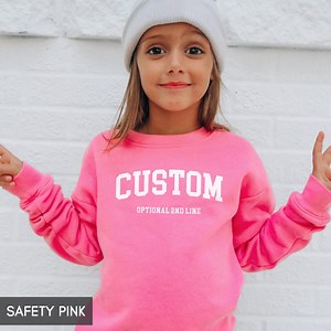 Custom YOUTH Sweatshirt, Personalized Kids Hoodie, Your Text or Logo, Gildan® Brand Crewneck, Christmas or Birthday for Children - Etsy