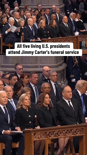 1.5M views · 11K reactions | All five current and former living presidents made a rare simultaneous appearance to honor the life of former President Jimmy Carter with a funeral service at the National Cathedral on Thursday. https://cbsn.ws/429K0SK | CBS News | Facebook
