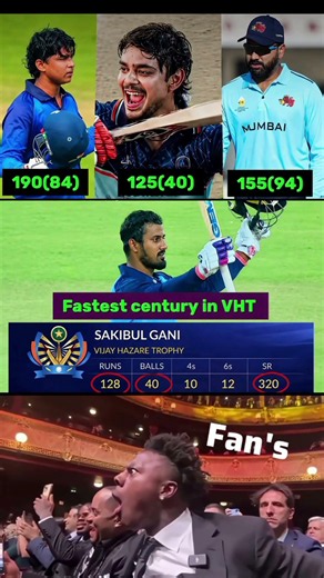 Fastest Century Comparison in VHT 🏆 #vaibhavsuryavanshi #sakibulgani #bihari #bihar #ishankishan