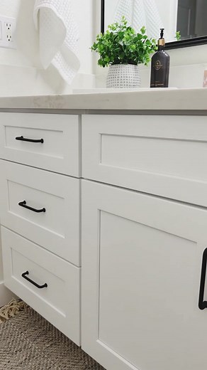 Install drawer hardware THE EASY WAY! It can be intimidating to install hardware if you’ve never done it before, but with these tips - you’ll be a pro! Using a laser level and a hardware jig is a game changer!! #cabinethardware #newcabinets #tipsandtricks #diytipsandtricks #diytips #homerenovation #diyhomeprojects #diyhomeimprovement #buildingandbeauty