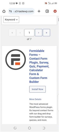Formidable Forms WordPress plugin - add contact form