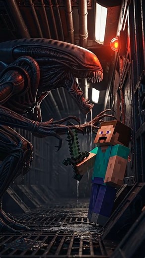 Creeper vs. Xenomorph #minecraft #roblox