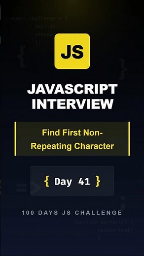 Find the first non repeating character in a string using JavaScript