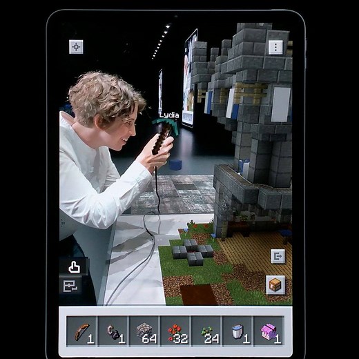 Microsoft demos Minecraft Earth at Apple’s WWDC event. | The Verge