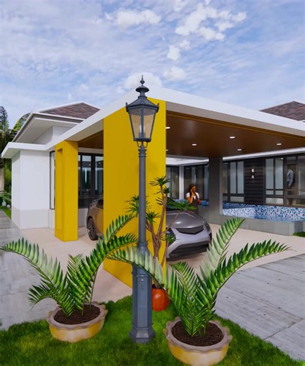 12K views · 81 reactions | House Plans with Pool 14x14 Meter 46x46 Feet 3 Beds | HousePlans 3D | Facebook