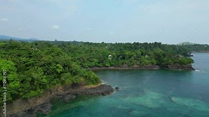Circular view over the Santana Coast,São Tomé e Principe,Africa
