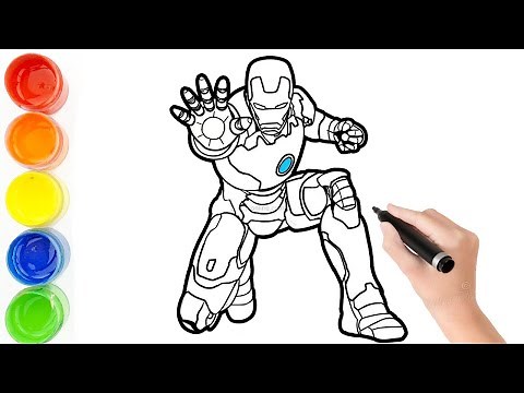 Iron Man Drawing, Painting and Coloring For Kids || How To Draw Iron Man Easy