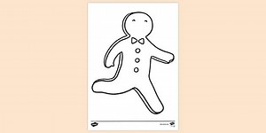 Running Gingerbread Man Colouring Sheet