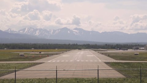 F-22 Raptors Takeoff At Joint Base Elmendorf-Richardson