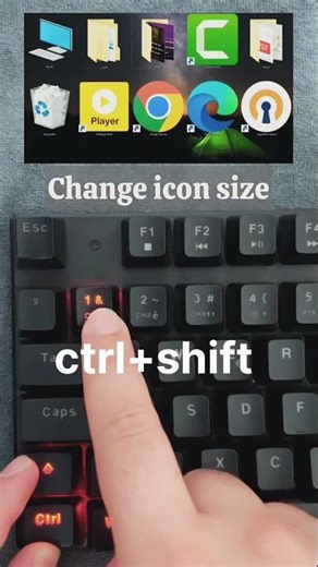 pc tricks chane icon size #shorts #pctips