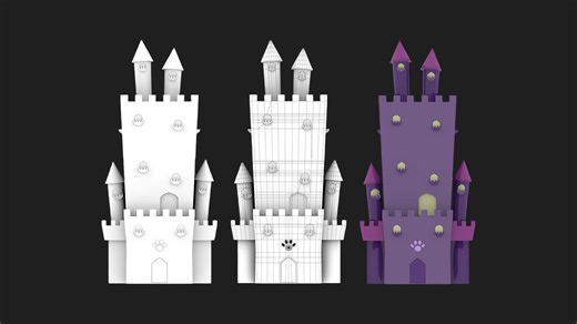 【3DMAX建模】简单的城堡建模案例，基础知识点全覆盖，适合新手入门的教学！
