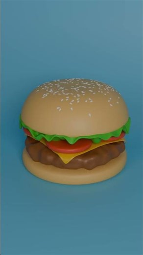 Grillby’s Burger 🍔🔥 (3D Animation) #humberger #shortsfeed #shorts #blender #undertale
