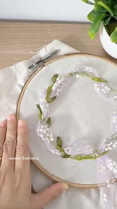 Unique Ribbon Embroidery Design & Tutorial with motif of flowers 🌸 #embroiderydesign | Asnimar Embroidery