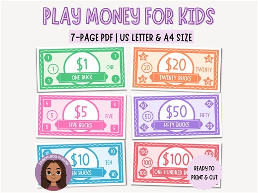 Printable Play Money PDF for Kids, Good Behavior Reward Bucks, Pretend Store Money, Chore & Allowance Money, Classroom Cash for Teachers - Etsy UK