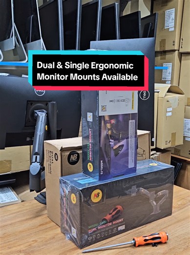 NB Ergonomic Monitor Mounts: Dual & Single