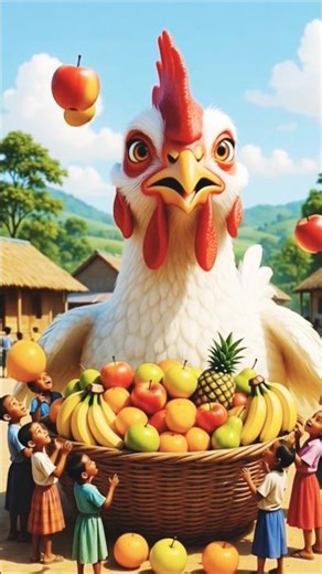 Angry Hen in the Village 😂 Funny Animal Story | Kids Moral Story | Comedy Animation #ai #aishorts