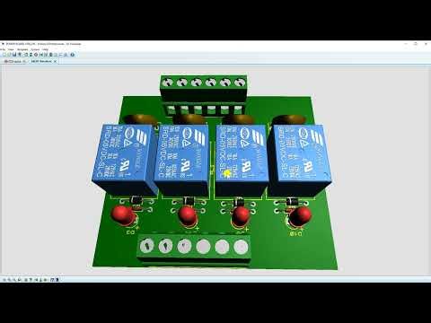 4 Relays Power board Design Control on Proteus 8