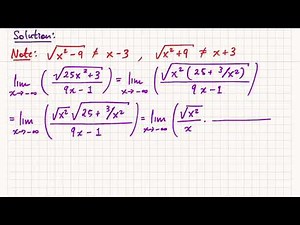Math 135 Section 2.5... Limits at infinity of a function with a radical