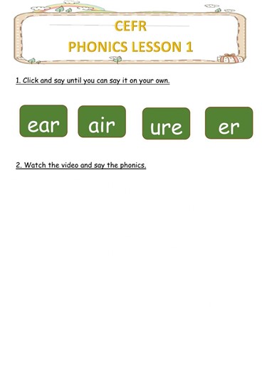 Phonics lesson 1 interactive worksheet