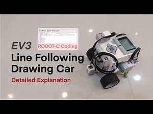 【EV3】Line Following Drawing Car, Step By Step Coding Concept