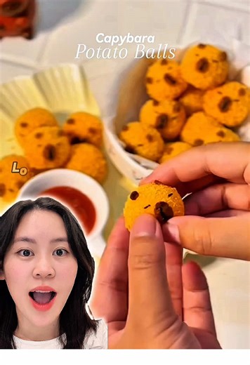 Capybara Potato Balls 😋😜 #capybara #cooking #funny #fyp #viral | capybara potato balls