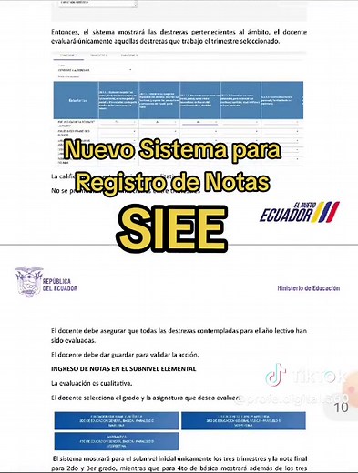 Nuevo Sistema SIEE para Registro de Notas Educativas