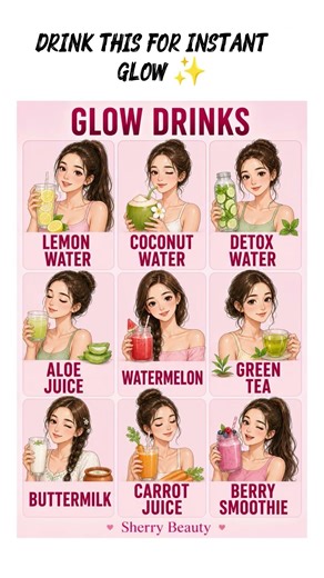 Best Summer Drinks for Glowing Skin | Sherry Beauty #tips #brightskin #skincare #shorts #drink