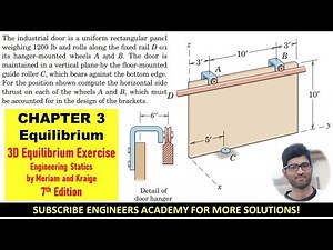 3-74 Equilibrium 3D Solved Problems Engineering Statics Meriam 7th Edition Engineers Academy