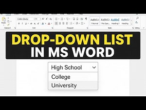 How to Make a Drop-Down List in MS Word