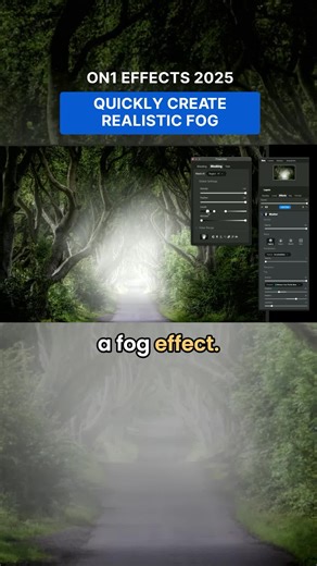 KelbyOne on Instagram: "📸 Add a stunning fog effect to your photos! ☁️ Watch how quickly you can create a realistic fog effect using ON1 Effects 2025. Transform your shots in just a few clicks! 👀 Tune into #OneON1 with Scott Kelby each month for more cool photo editing tips. 📸 #PhotographyTips #PhotoEditing #ON1Effects2025 @on1photo"