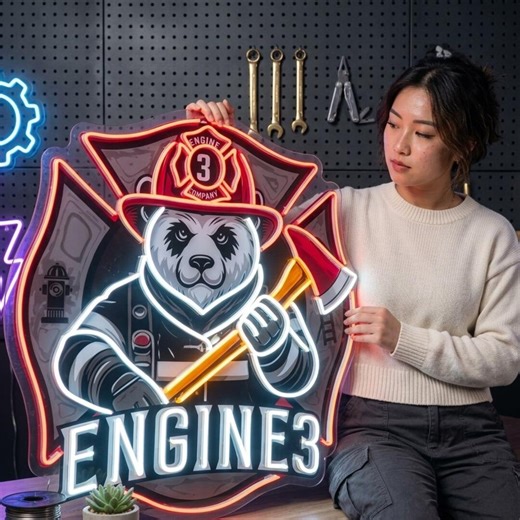 Neon Sign, Custom Panda UV Print Neon Light, Aesthetic Signs, LED Neon Sign, Wall Decor, Unique Room Lighting for Gamers - Etsy