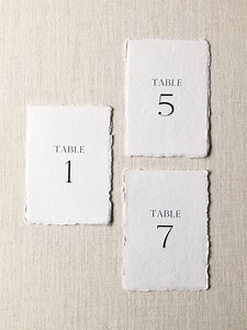 Handmade Paper Table Number Signs - Etsy