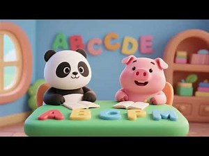 Panda & Pig Learn the Alphabet | Alphabet Nursery Rhymes & Kids Songs – Description