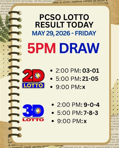 Lotto Result Today 5PM - MAY 29, 2026 FRIDAY #2dlotto #3Dlotto #lottoresult #lottoresult