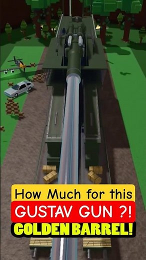 Roblox Build a Boat for Treasure How much blocks? Gustav Train Gun Gold Barrel, Shell #babft #roblox