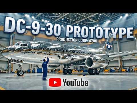 The assembly of the DC-9-30 aircraft using both manual methods and modern technology