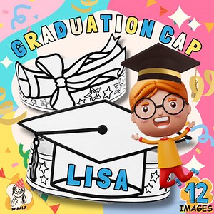 Graduation Cap Craft | End of Year Hat | Color & Write Name |Template For Kids