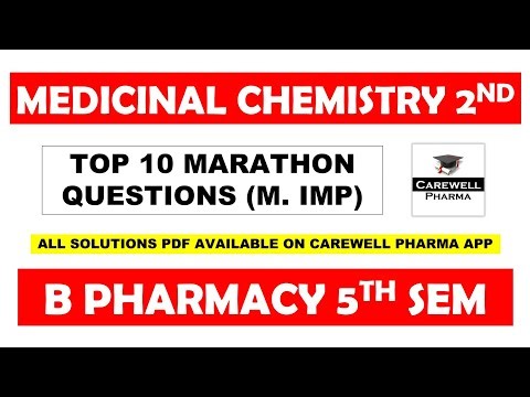 Medicinal Chemistry 5th Semester Top 10 Marathon Questions with Solutions | Carewell Pharma