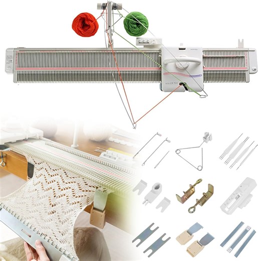 Amazon.com: Automatic Knitting Machine, 6.5mm Mid Gauge 150 Stitches Craft Plastic Domestic Knitting Machine with Accessories, Effortless Creating Scarves and Hats : 藝術、手工藝與縫紉