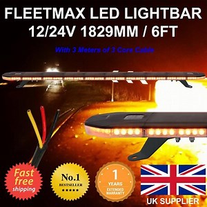 12/24v 1829mm 6ft UltraMax LED Recovery Amber Light Bar Flashing Beacon Cable | eBay UK